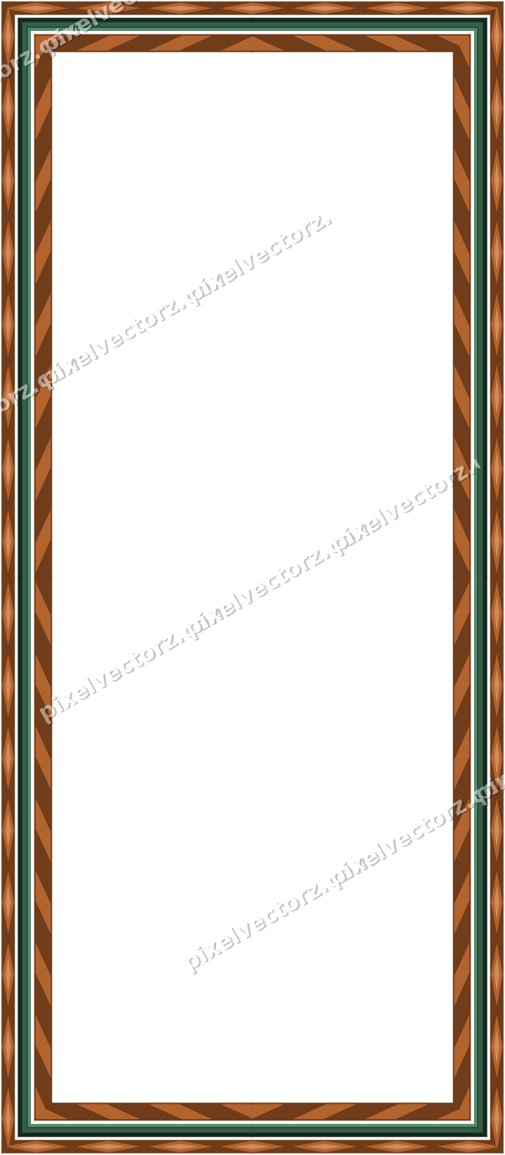 Decorative picture frame border in dark green with diamond band