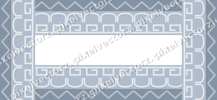 Decorative picture frame border in dark blue with arcade frieze
