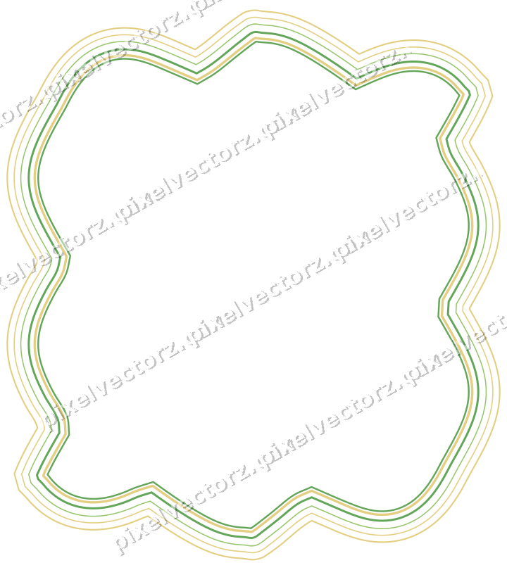 Decorative line art frame in lime and yellow with label plaque