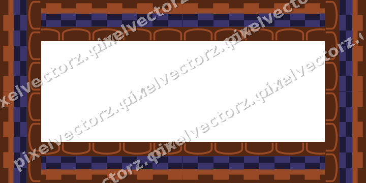 Decorative picture frame border in orange and blue with step band