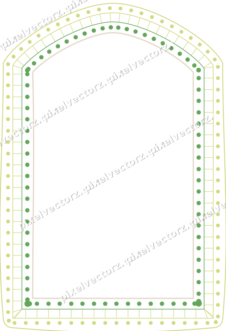 Decorative line art frame in lime and yellow with label plaque