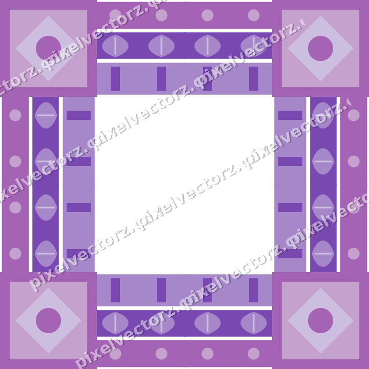 Decorative picture frame border in purple and blue with dot row