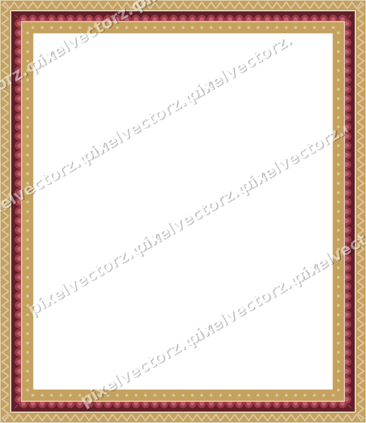 Decorative picture frame border in dark pink and red with zigzag