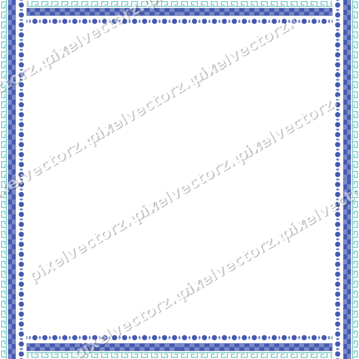 Decorative picture frame border in blue and cyan with greek key