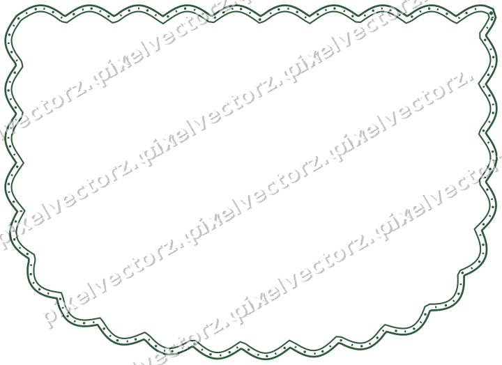 Decorative line art frame in dark green and amber with shield