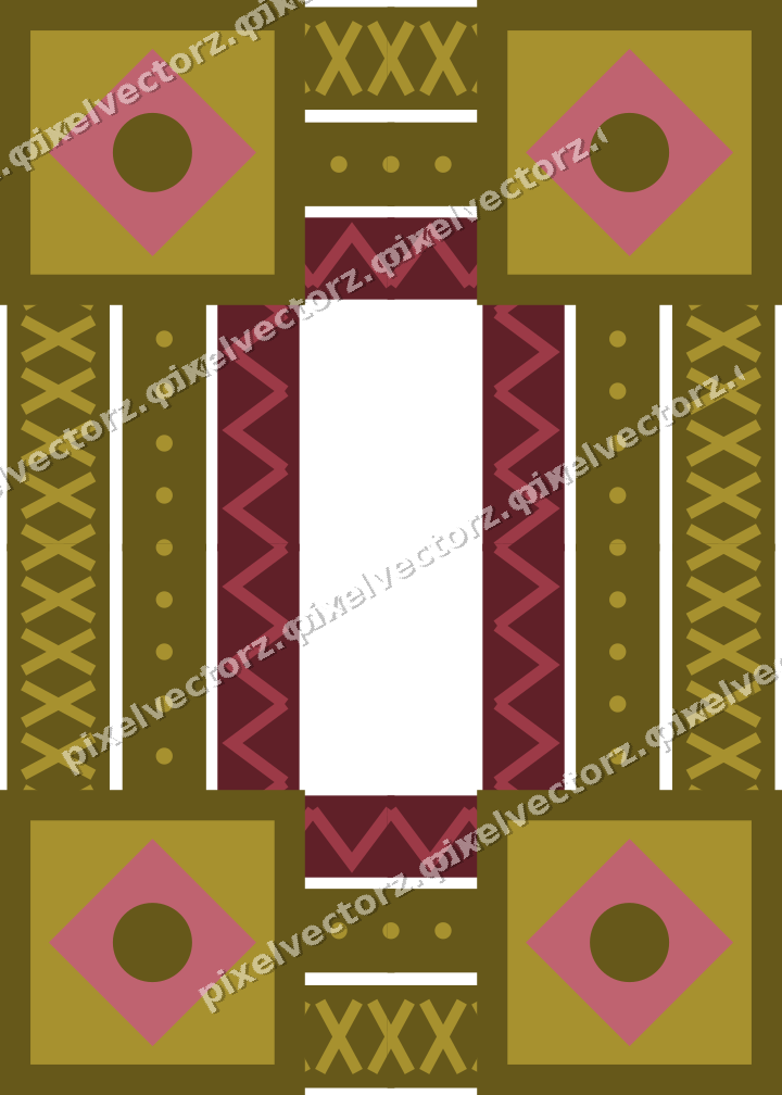 Decorative picture frame border in dark pink and red with dot row