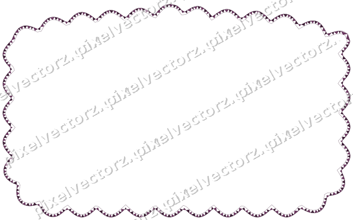 Decorative line art frame in dark magenta and amber with label plaque