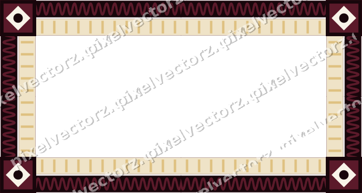 Decorative picture frame border in dark pink and amber with wave band