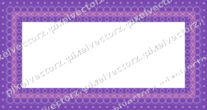 Decorative picture frame border in purple and blue with cross band
