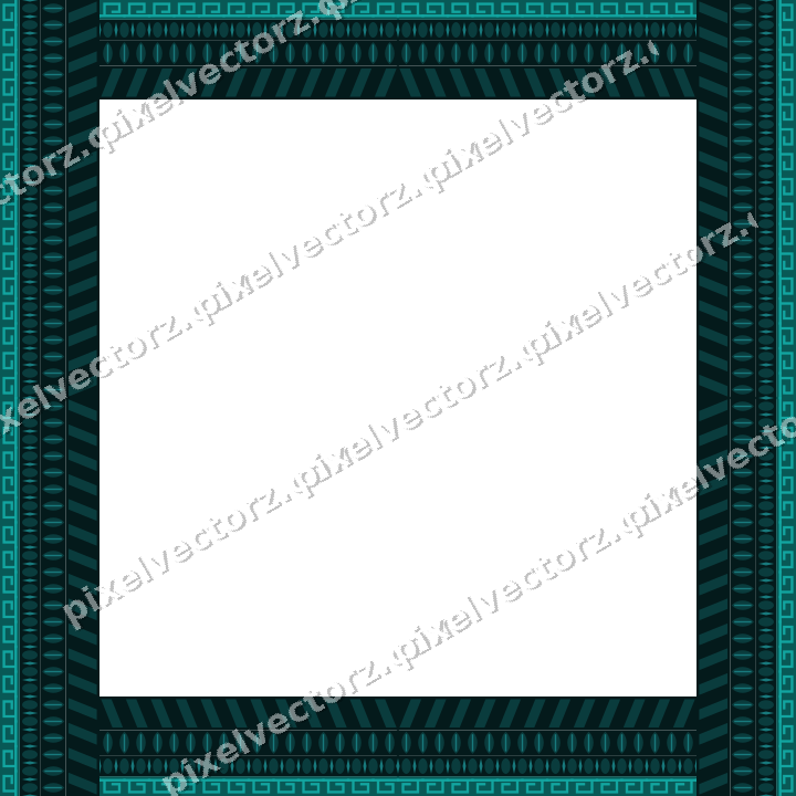 Decorative picture frame border in orange and teal with egg and dart