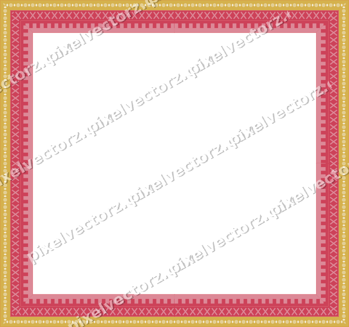 Decorative picture frame border in red and orange with bead and reel