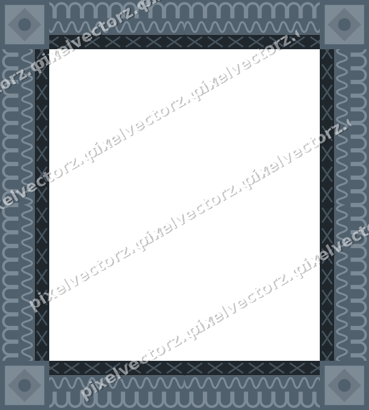 Decorative picture frame border in blue and orange with wave band