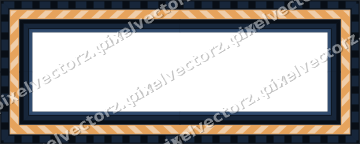 Decorative picture frame border in dark blue and orange with dentil