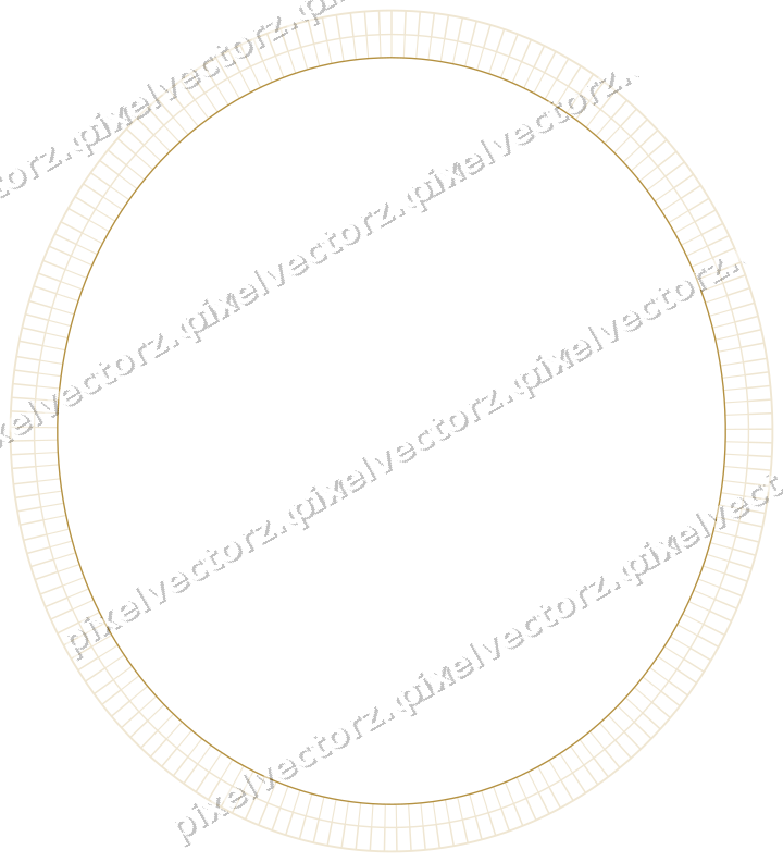 Decorative line art frame in dark magenta and amber with oval