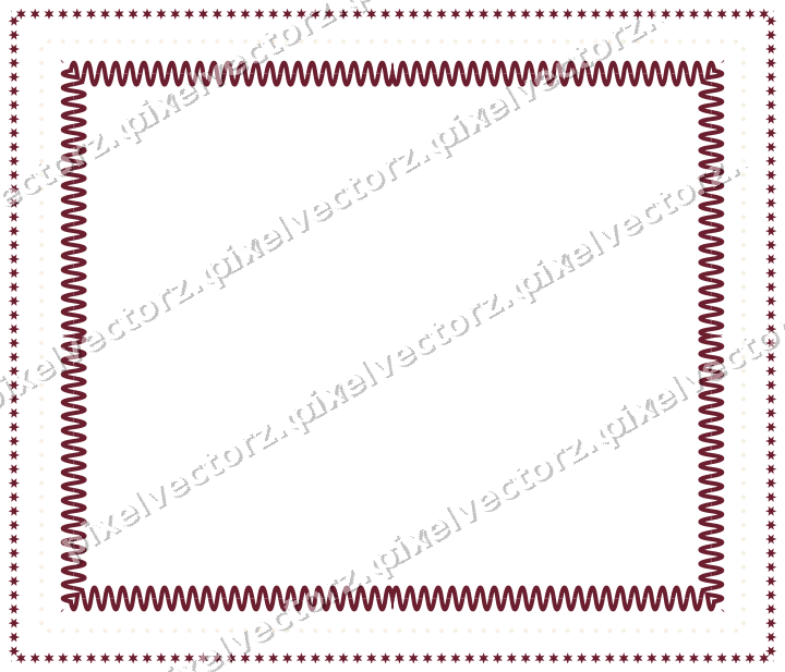 Decorative picture frame border in dark pink and red with star band