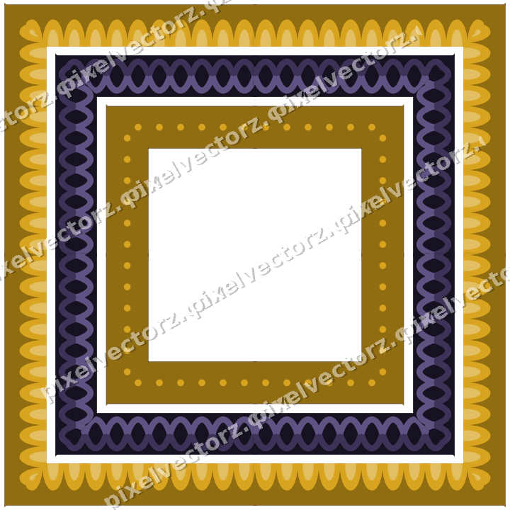 Decorative picture frame border in amber and purple with scale band