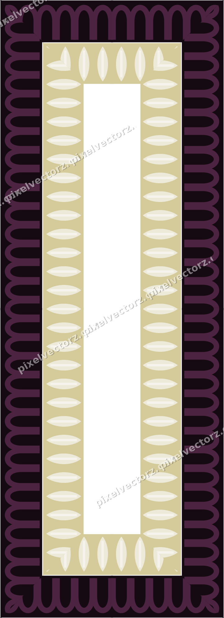 Decorative picture frame border in dark magenta with arcade frieze