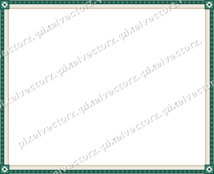 Decorative picture frame border in amber and green with star band