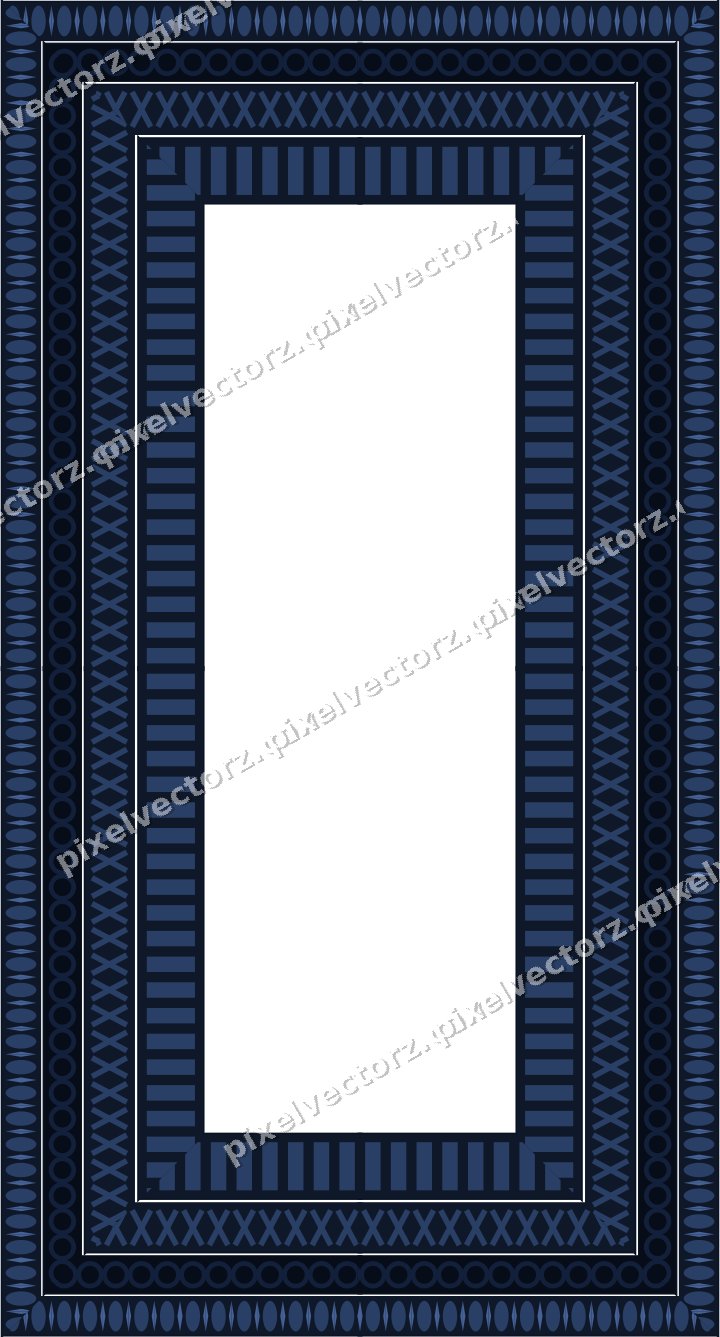 Decorative picture frame border in dark blue with egg and dart