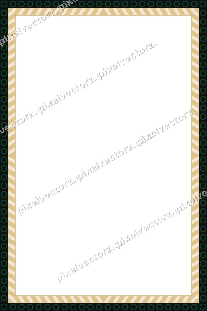 Decorative picture frame border in dark green and red with ring chain