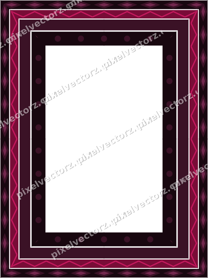 Decorative picture frame border in lime and pink with diamond band