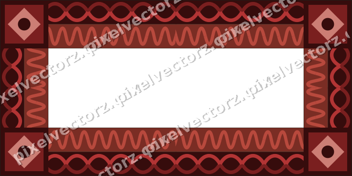 Decorative picture frame border in dark red with wave band