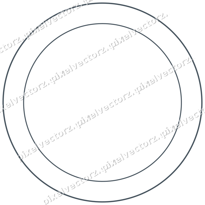 Decorative line art frame in blue and orange with oval