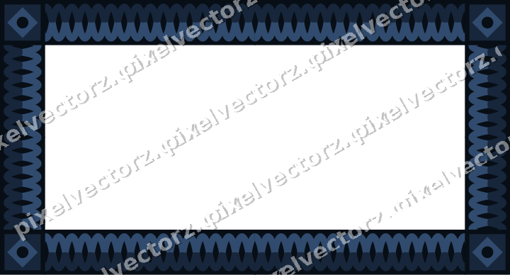 Decorative picture frame border in dark blue and orange with guilloche