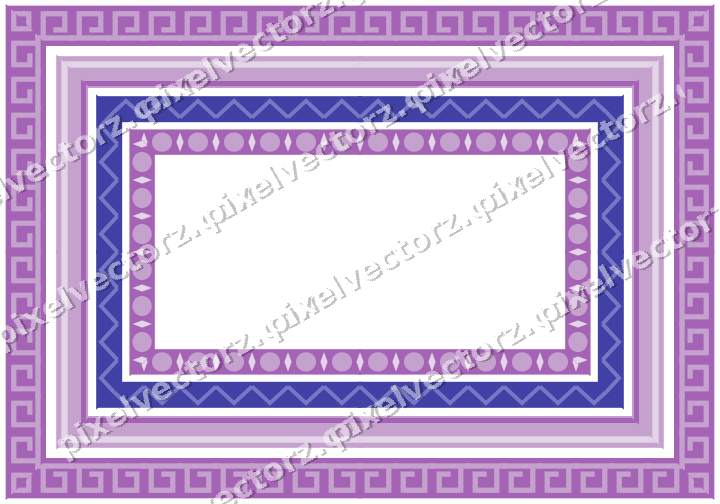 Decorative picture frame border in purple and blue with zigzag