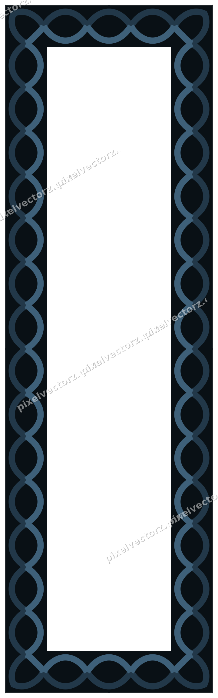Decorative picture frame border in orange and cyan with guilloche