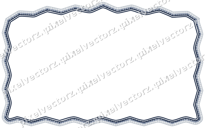 Decorative line art frame in dark blue and white with label plaque