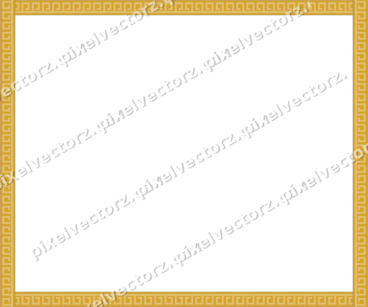 Decorative picture frame border in dark blue and amber with greek key