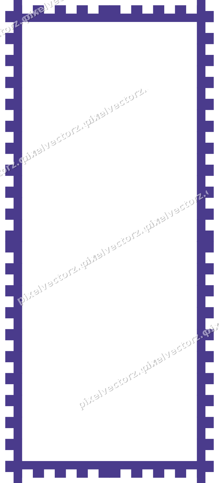 Decorative picture frame border in orange and blue with step band
