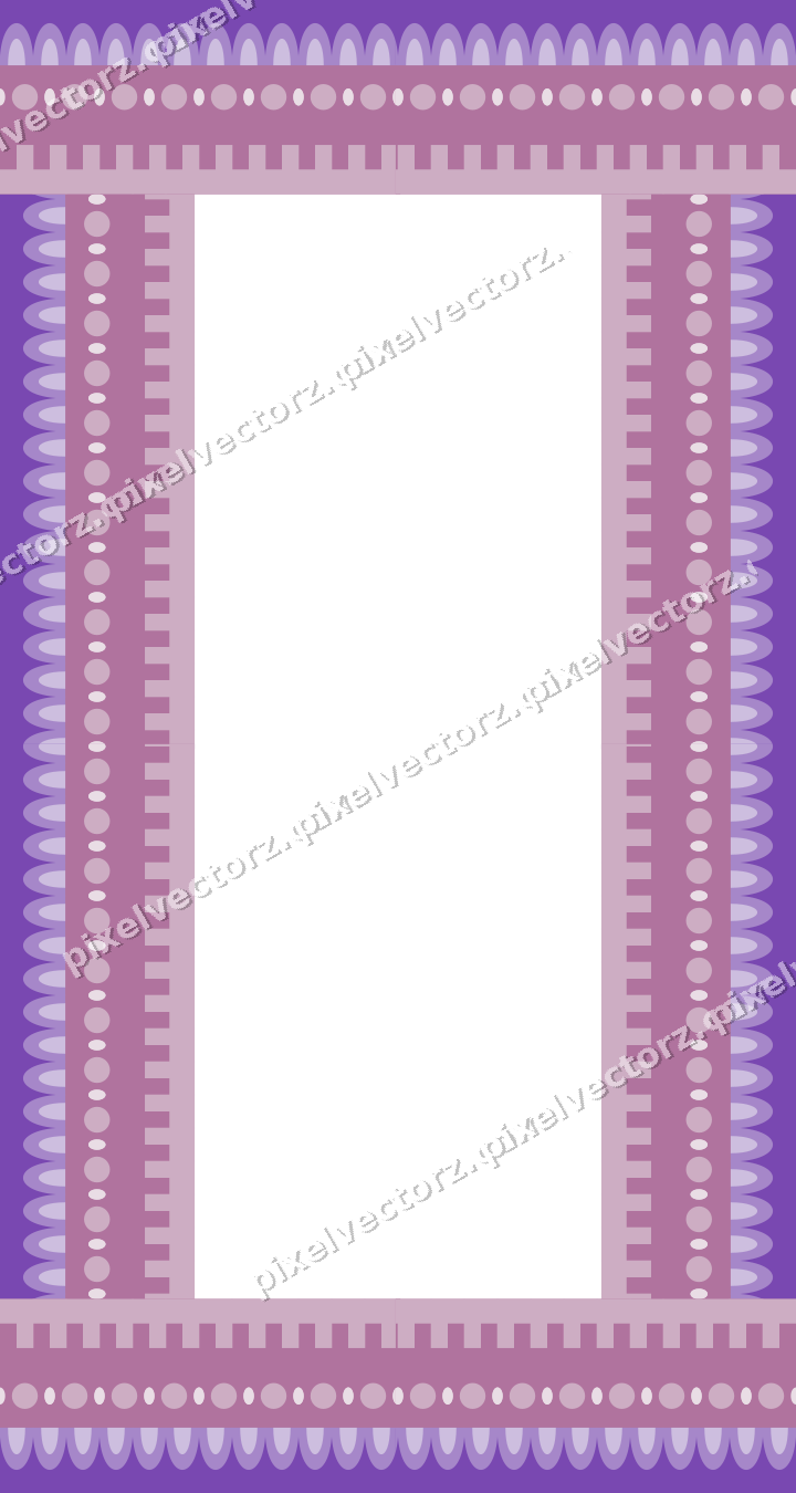 Decorative picture frame border in purple and blue with scale band