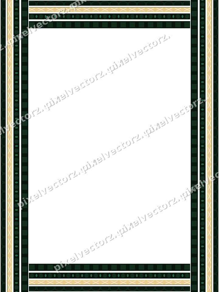 Decorative picture frame border in dark green with arcade frieze