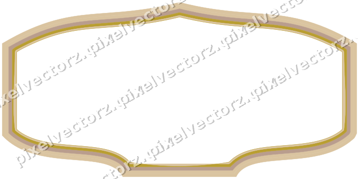 Decorative line art frame in amber and pale orange with label plaque