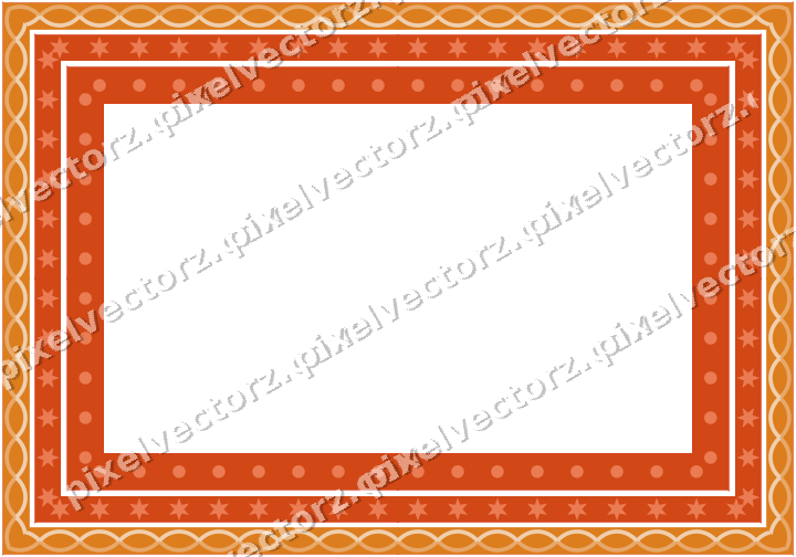 Decorative picture frame border in red and orange with guilloche