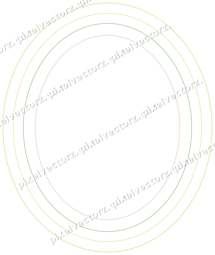 Decorative line art frame in lime and yellow with oval
