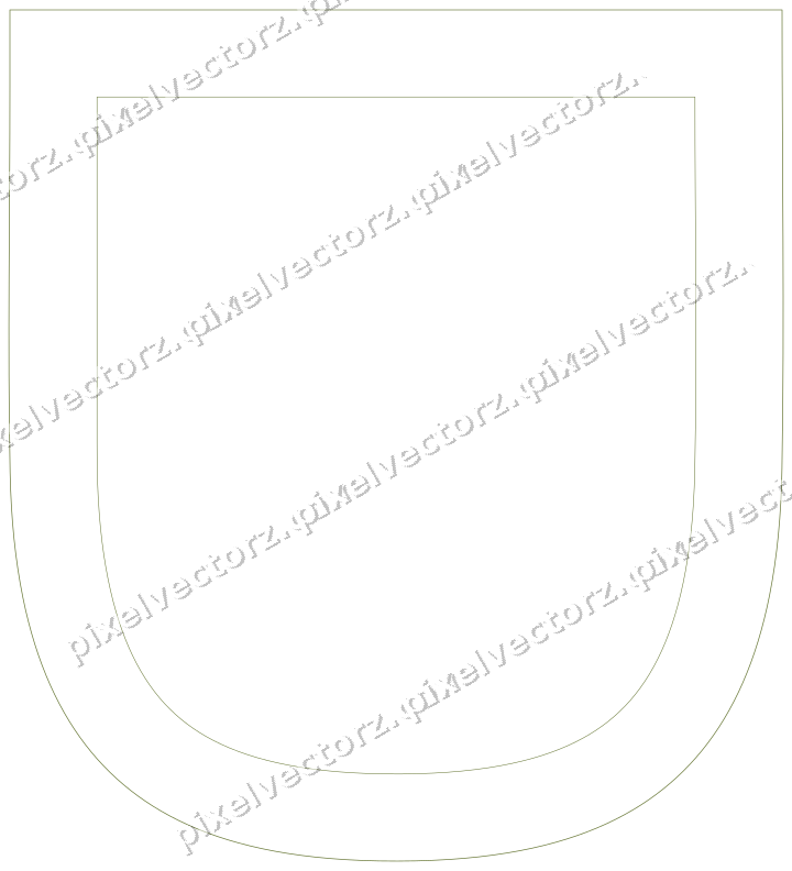Decorative line art frame in lime and pink with shield