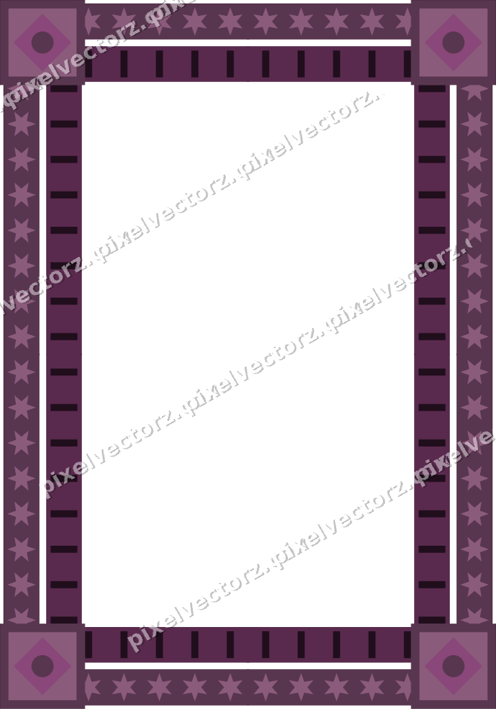 Decorative picture frame border in dark magenta with star band