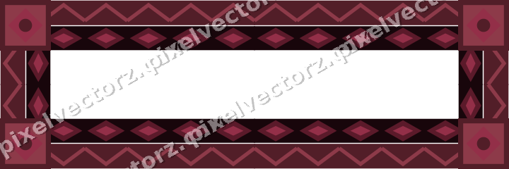 Decorative picture frame border in dark pink and amber with zigzag
