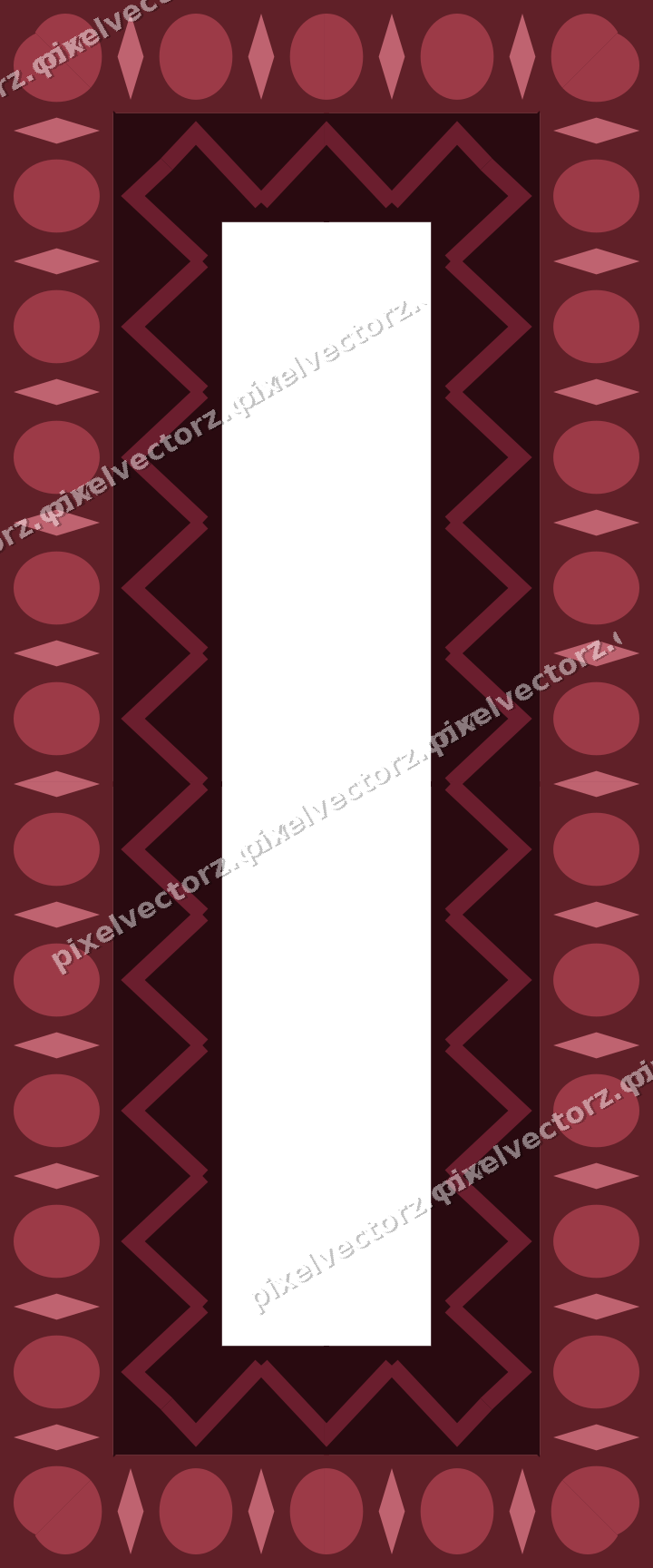 Decorative picture frame border in dark pink and red with egg and dart
