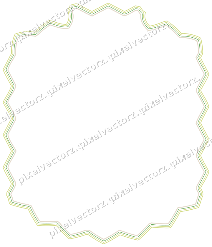 Decorative line art frame in lime and yellow with label plaque