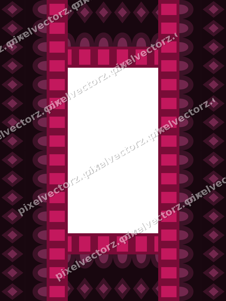 Decorative picture frame border in lime and pink with scale band
