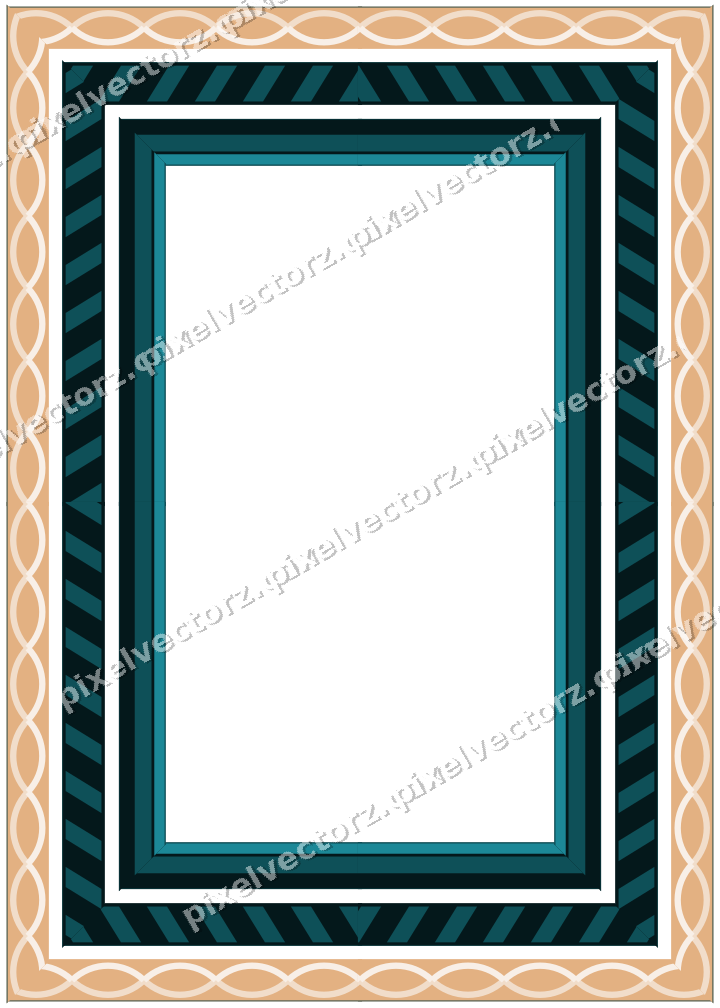 Decorative picture frame border in dark teal with diagonal band