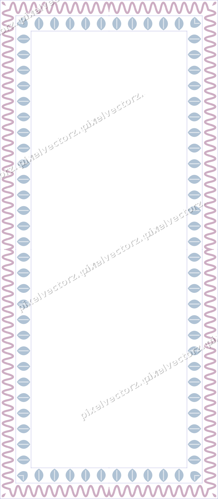 Decorative picture frame border in purple and blue with wave band