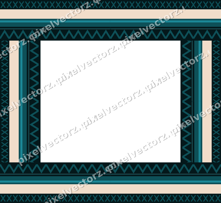 Decorative picture frame border in dark teal with cross band