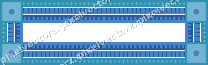 Decorative picture frame border in blue and cyan with star band