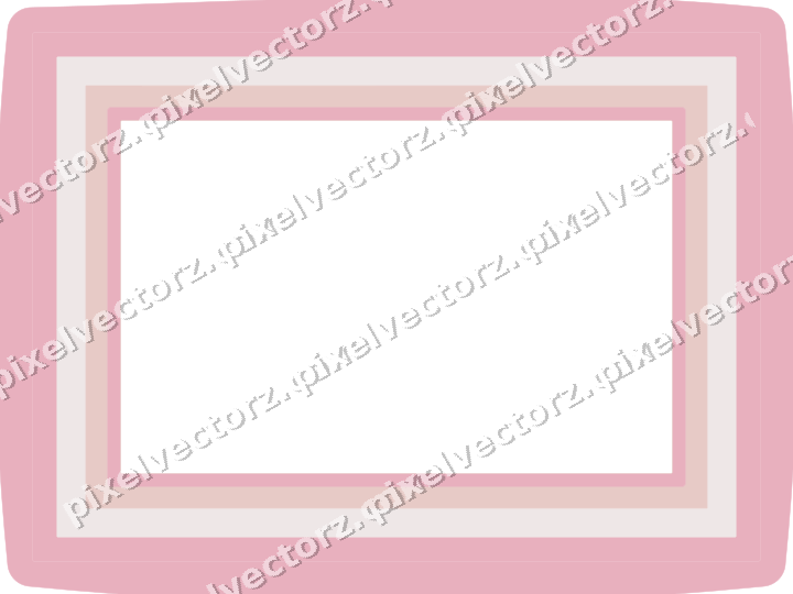 Decorative line art frame in pale pink and pale red with label plaque