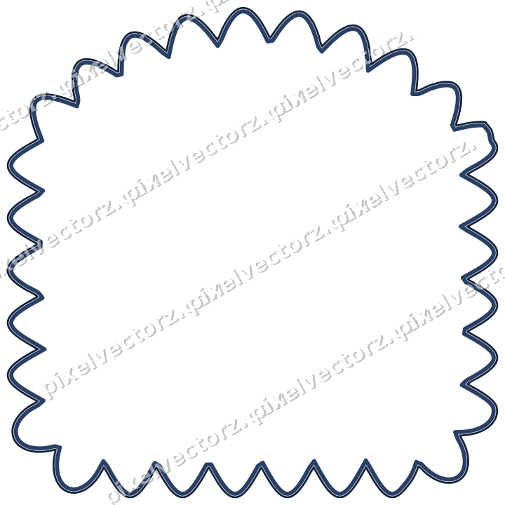 Decorative line art frame in dark blue and white with label plaque